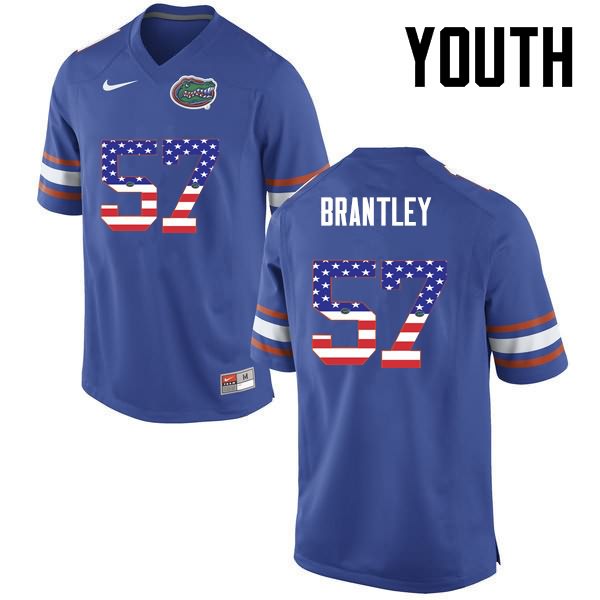 Youth NCAA Florida Gators Caleb Brantley #57 Stitched Authentic USA Flag Fashion Nike Blue College Football Jersey PNT1565YC